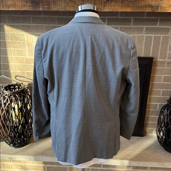 Hugo Boss mens 44R stretch gray micro pattern 2-button wool suit jacket EUC - Picture 4 of 8
